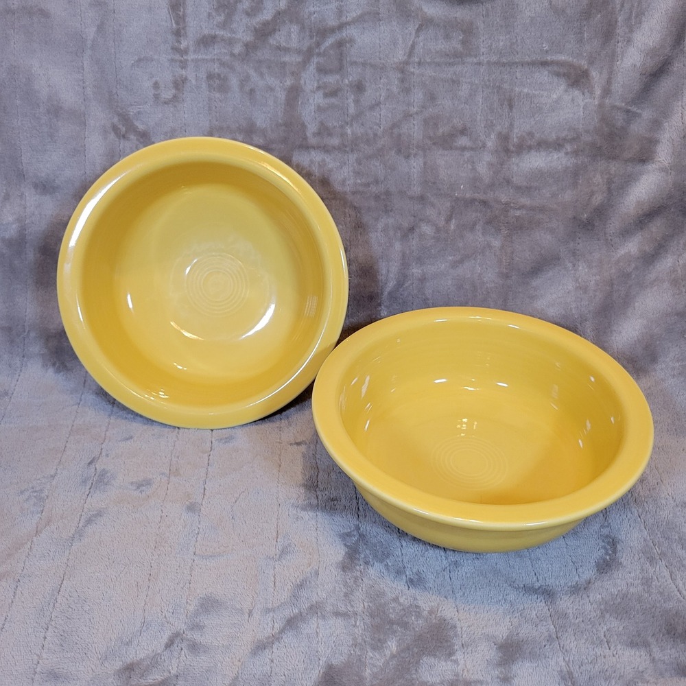 Fiesta Large Serving Bowls Set of 2 Yellow Sunflower 8.25 Inch Ceramic USA